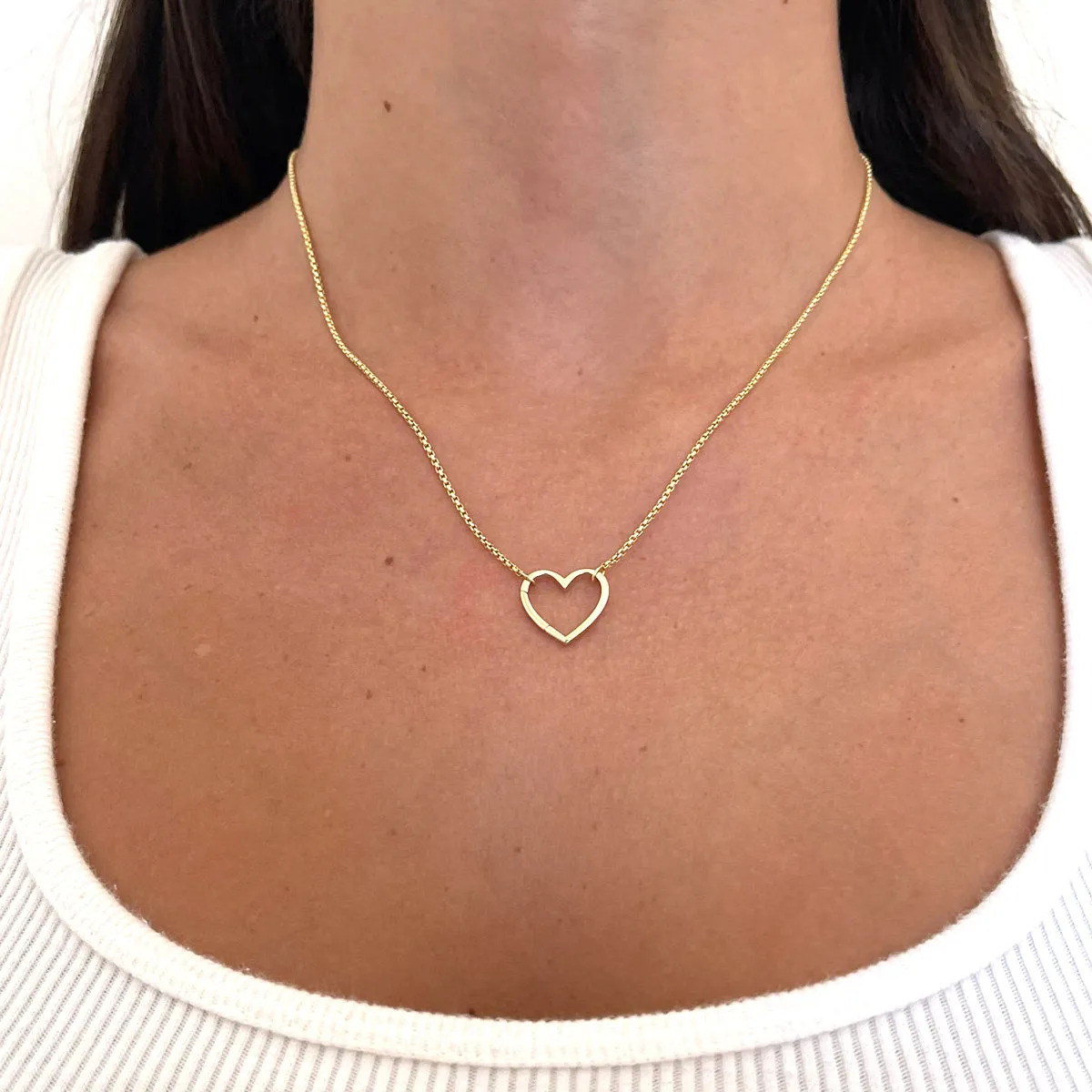14K Fine Chain with Heart Clasp