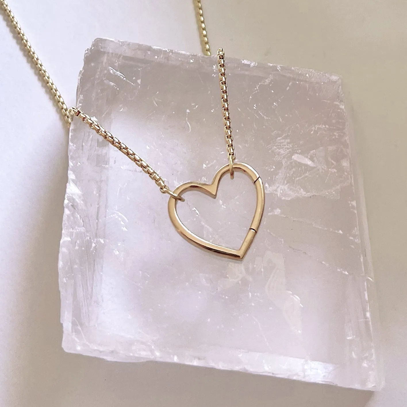 14K Fine Chain with Heart Clasp