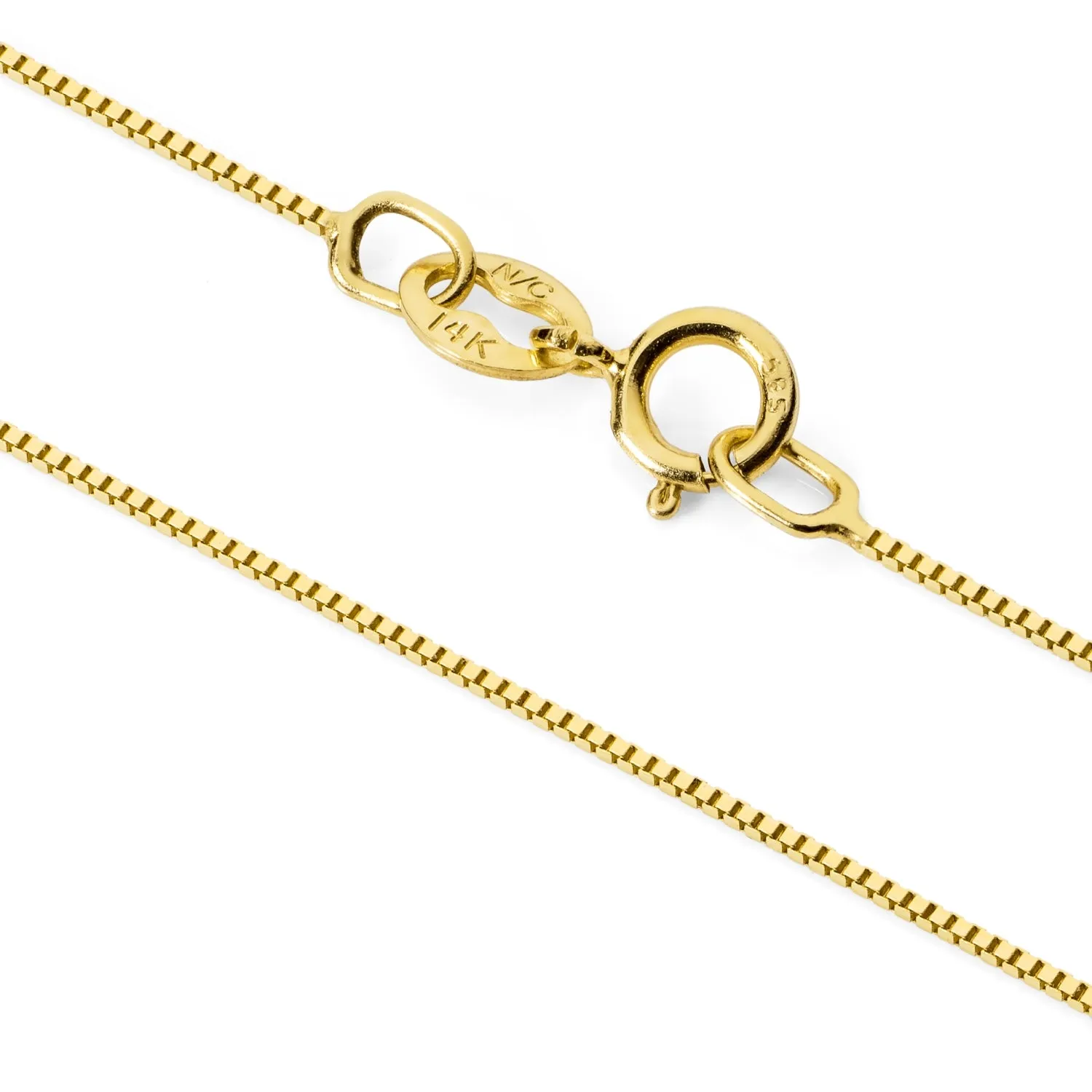 14K Solid Yellow Gold Pendant Necklace | Round Cut Cubic Zirconia "Journey" 7-Stone | .48 CTW | 18 Inch Box Link Chain
