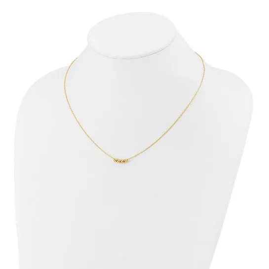 14k Yellow Gold Chain with four spacer beads