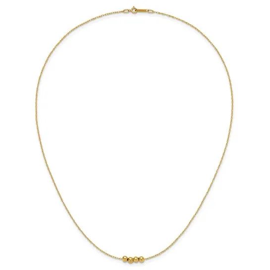 14k Yellow Gold Chain with four spacer beads