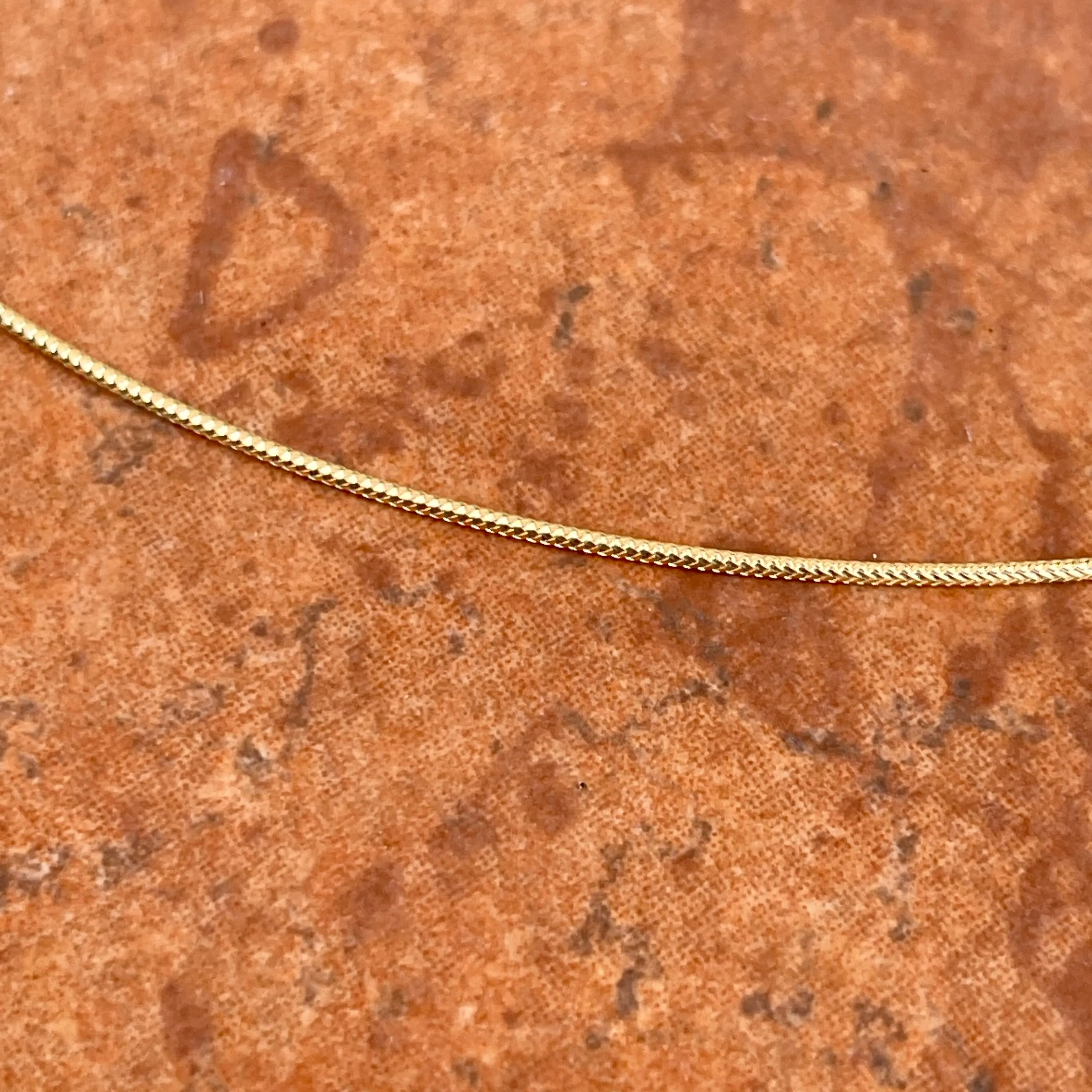 14KT Yellow Gold Thin 1mm Neck Wire Weave Chain Omega Necklace