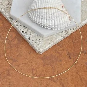 14KT Yellow Gold Thin 1mm Neck Wire Weave Chain Omega Necklace