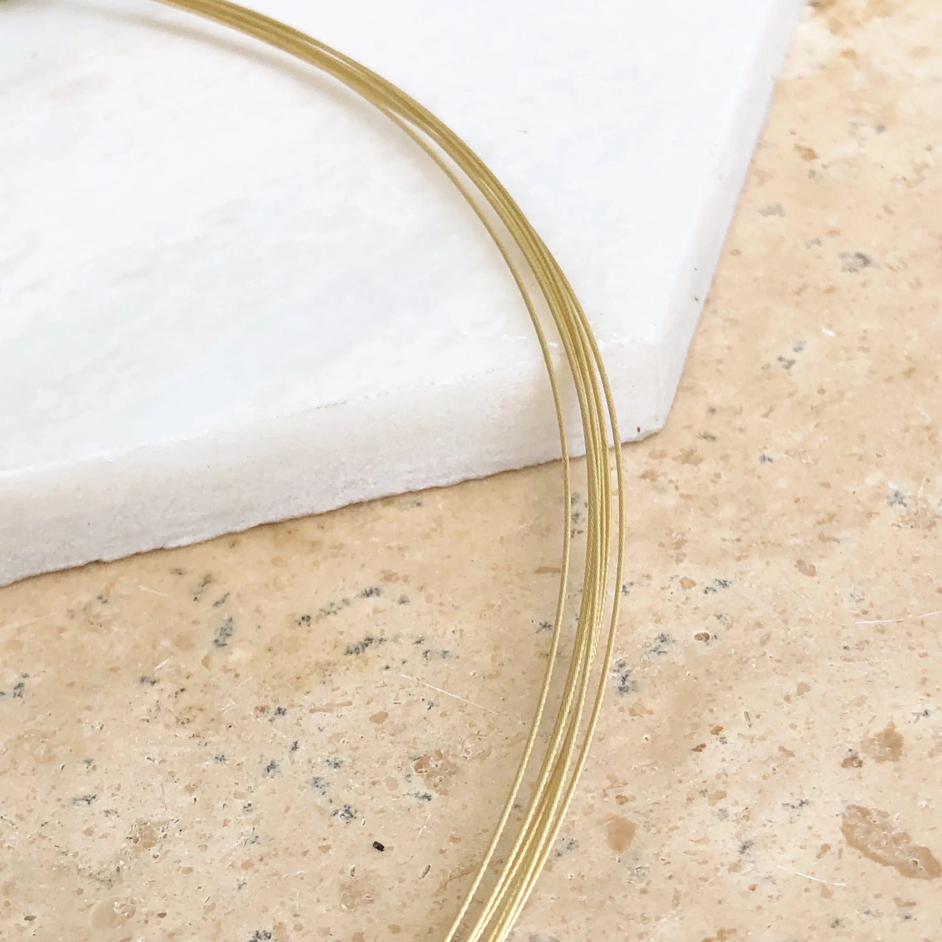 14KT Yellow Gold Thin Multi 7-Strand Mesh Wire Necklace