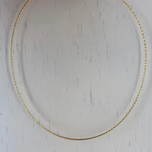 14KT Yellow Gold Vermeil Diamond Cut Weave Neck Wire Necklace 1.2mm