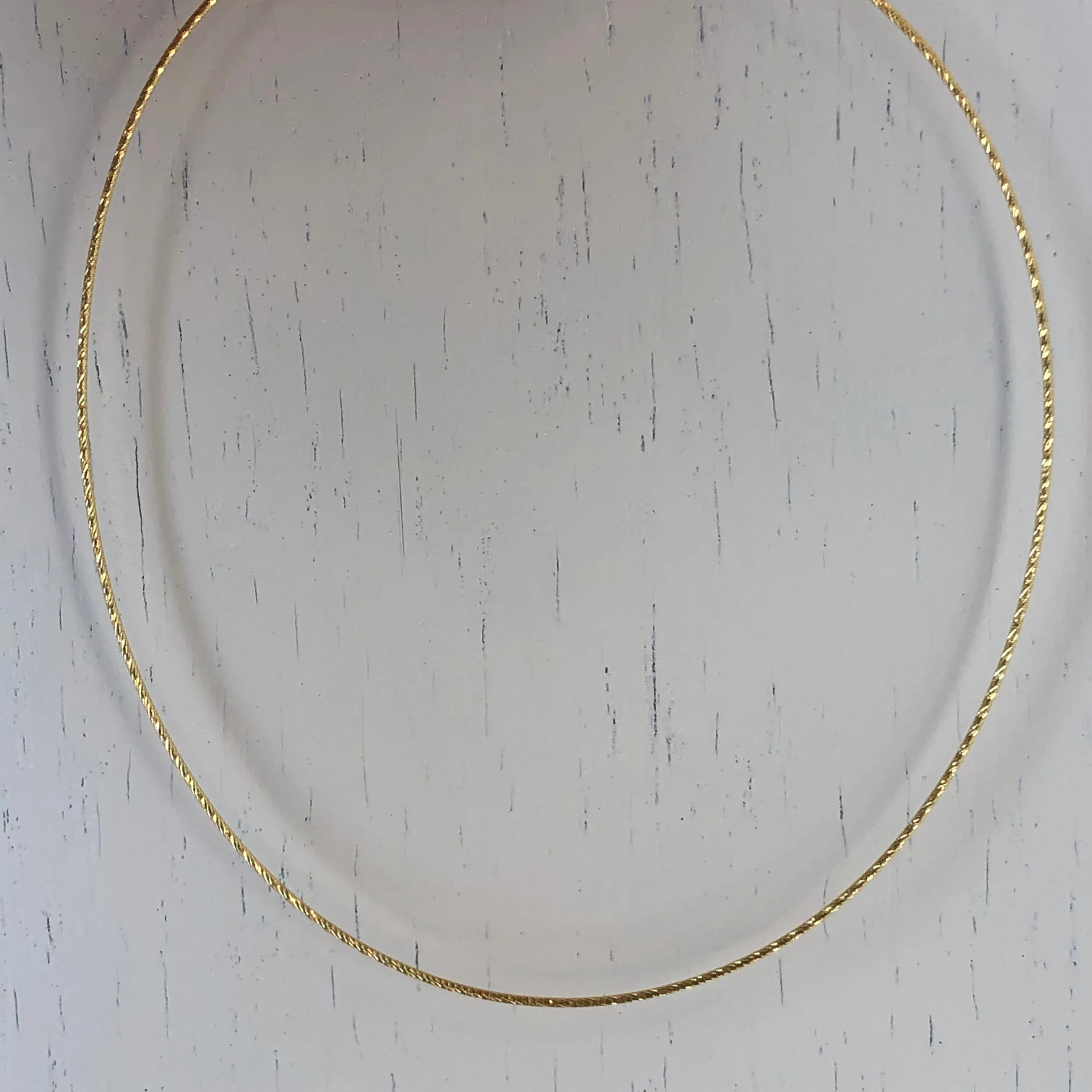 14KT Yellow Gold Vermeil Diamond Cut Weave Neck Wire Necklace 1.2mm