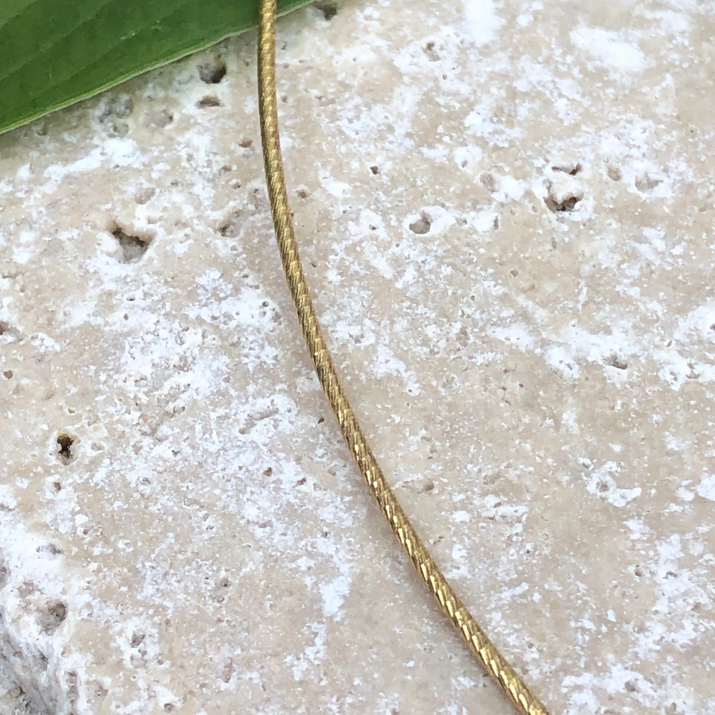 14KT Yellow Gold Vermeil Diamond Cut Weave Neck Wire Necklace 1.2mm