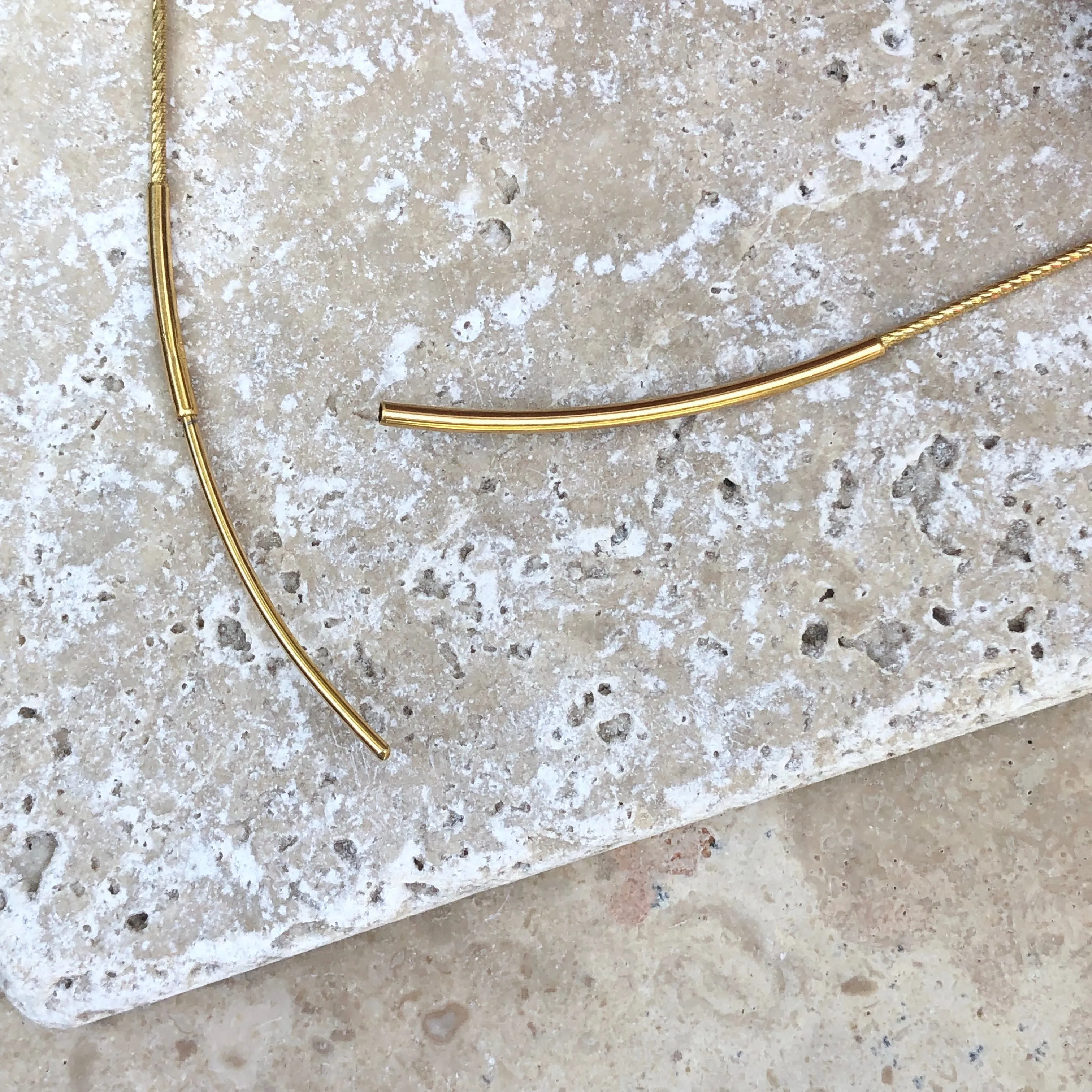 14KT Yellow Gold Vermeil Diamond Cut Weave Neck Wire Necklace 1.2mm
