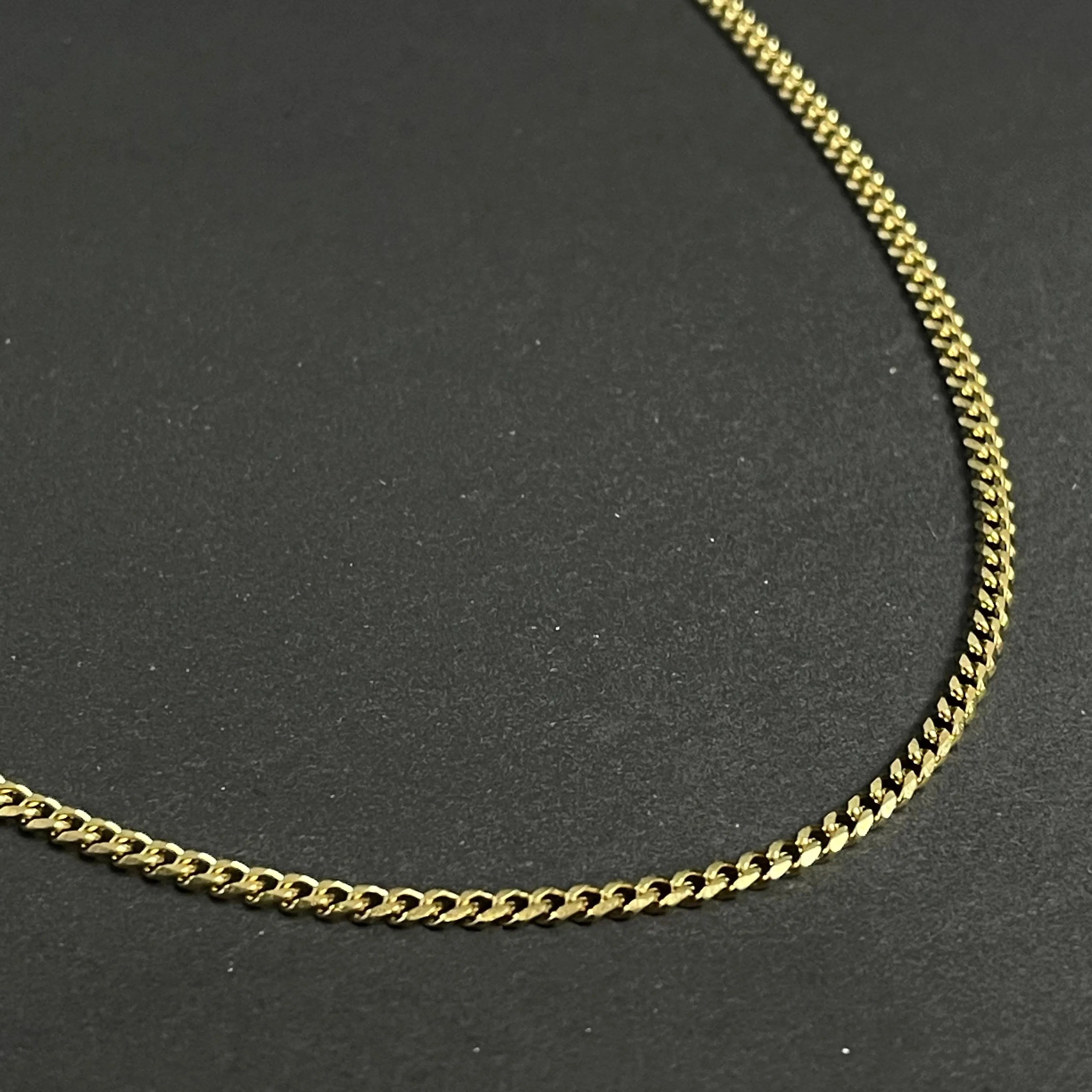 1.5mm Thin & Short Golden Curb Neck Chain For Men