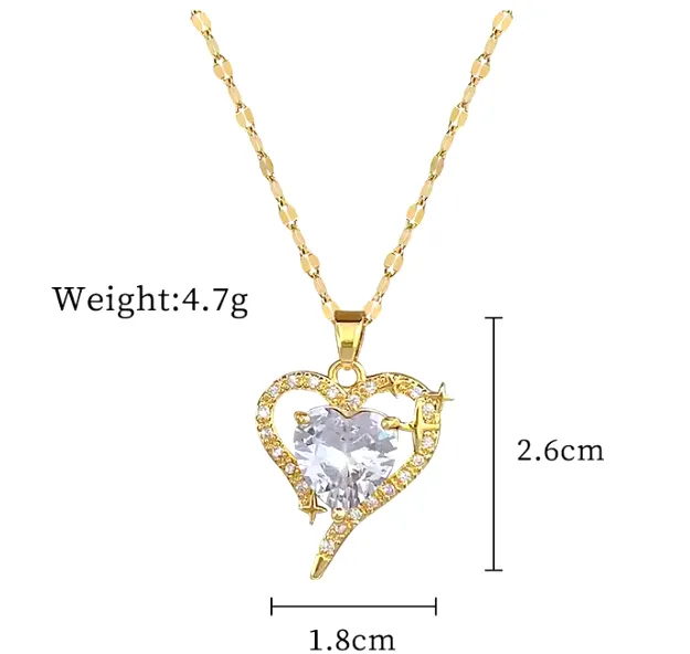 18k Gold Plated Necklace with Heart Pendant