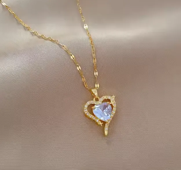 18k Gold Plated Necklace with Heart Pendant