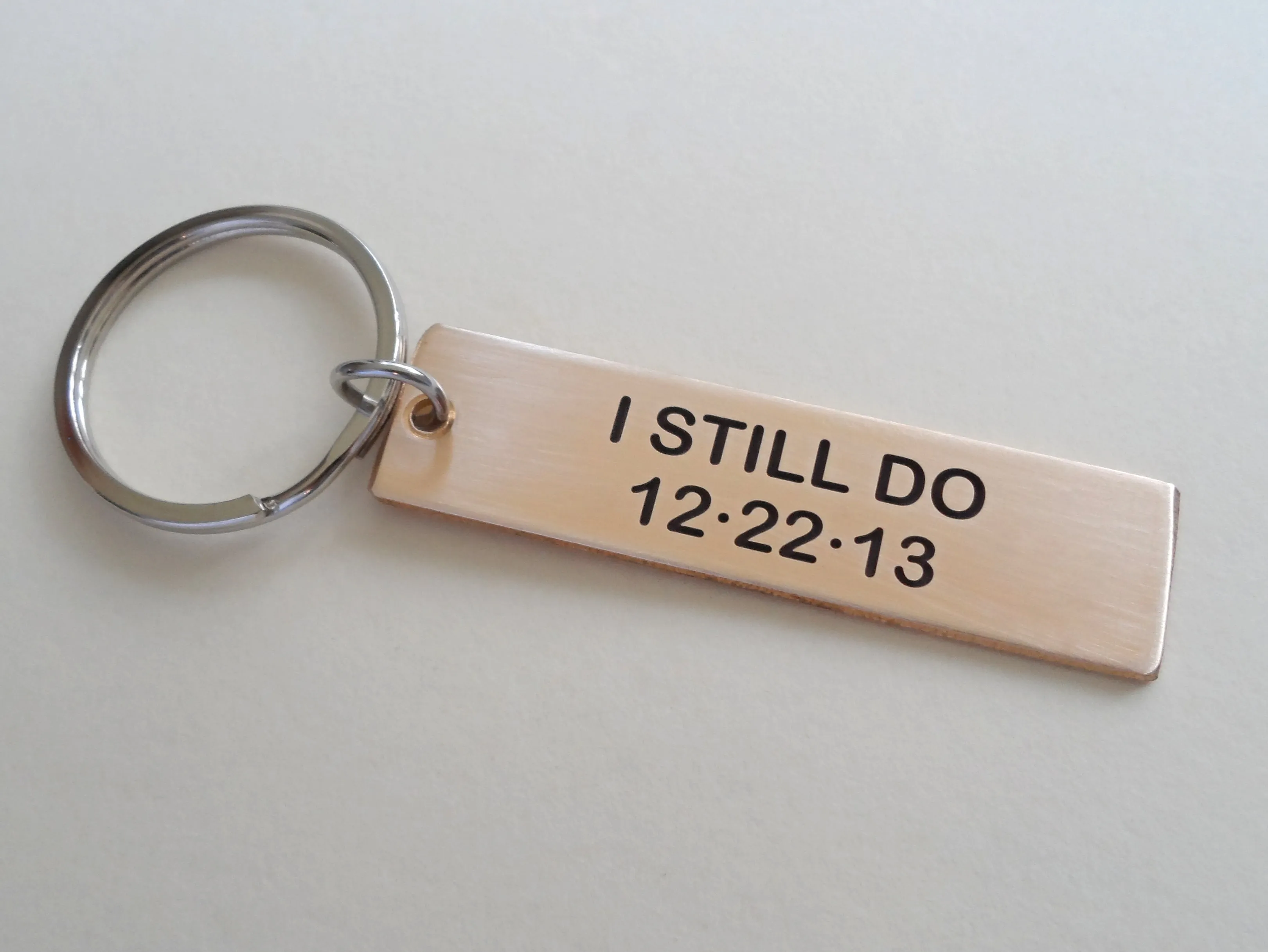 19 Year Anniversary Gift • Bronze Tag Keychain Engraved w/ "6,935 Days, Happy 19th" Handmade by Jewelry Everyday