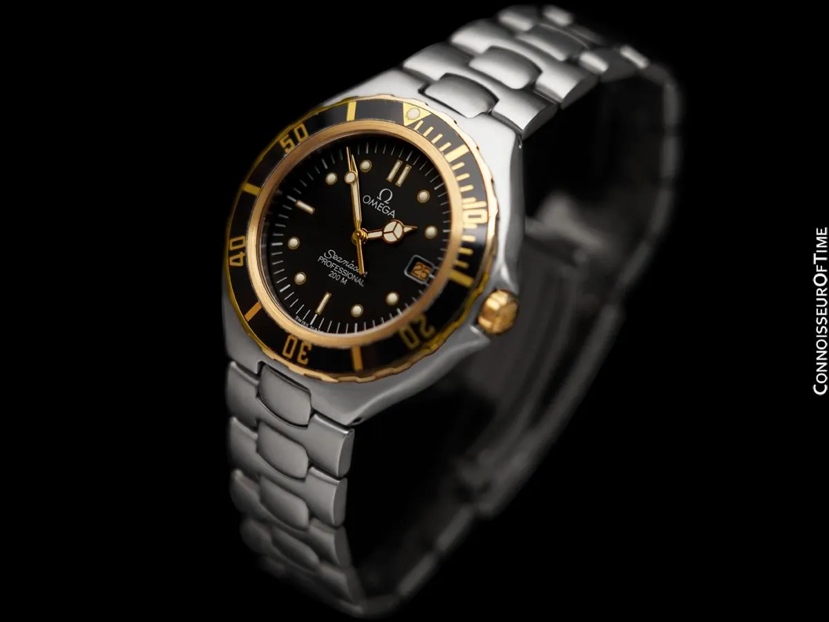 1990's Omega Seamaster 200M Pre-Bond Dive Watch, Date - Stainless Steel & 18K Gold