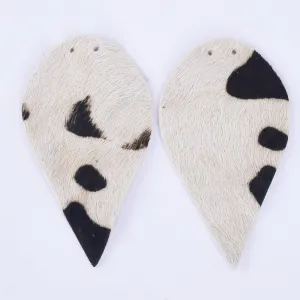 2 1/2"*1 3/8" Leopard Print Genuine Leather Teardrop earring shapes with 2 holes DIY earrings 2pcs 102458