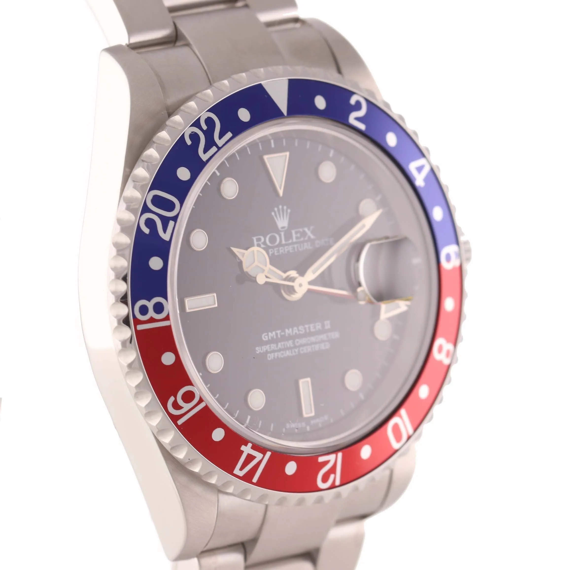 2003 Rolex GMT-Master 2 Pepsi Steel Blue Red NO HOLES 16710 40mm Watch Box