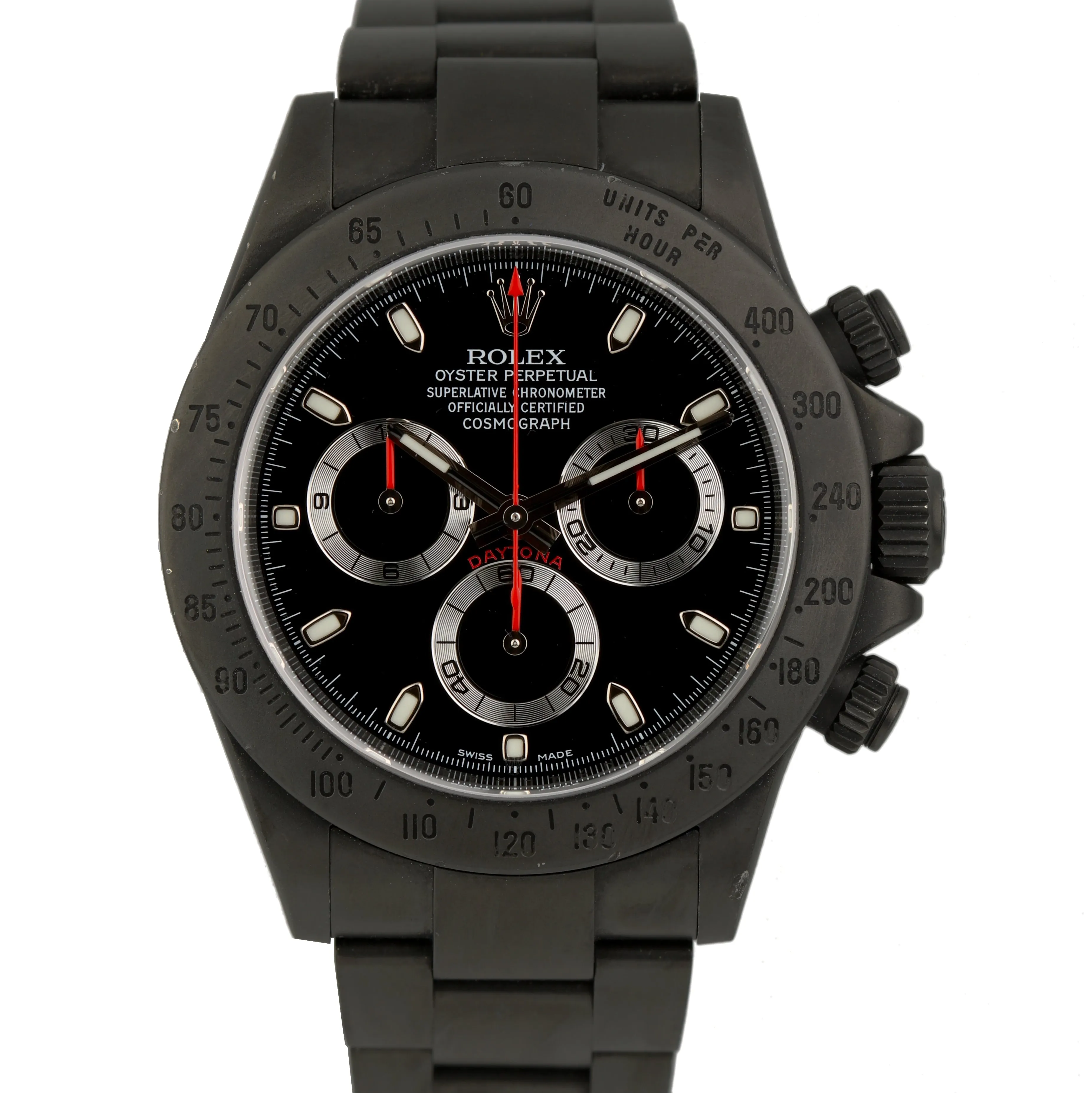 2016 RANDOM SERIAL CHROMALIGHT Rolex Daytona Black PVD Steel 40mm Watch 116520