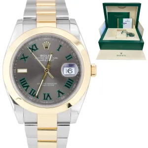2020 Rolex DateJust 41 126303 Wimbledon Smooth 18K Yellow Gold Two-Tone Watch