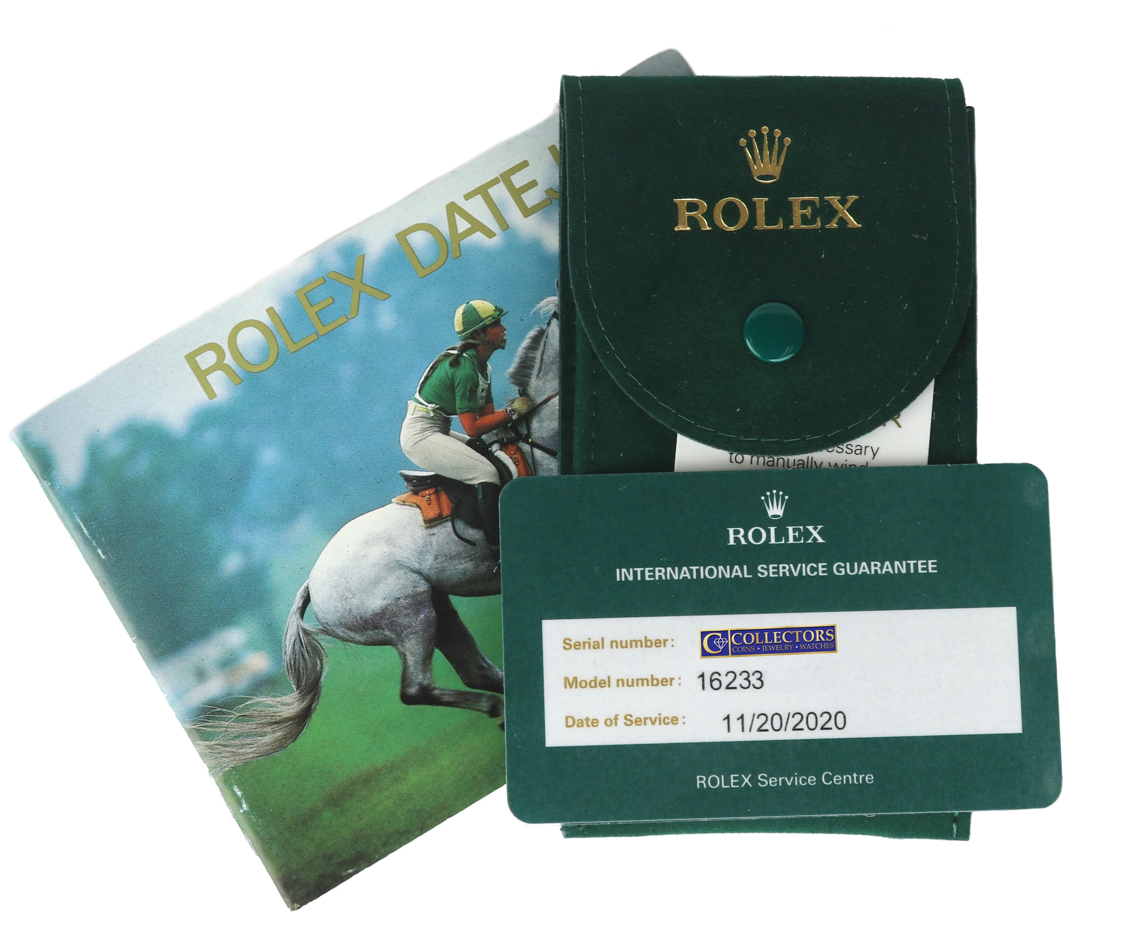 2020 ROLEX SERVICE DateJust 36mm Champagne Diamond 16233 Two-Tone 18K Gold Watch