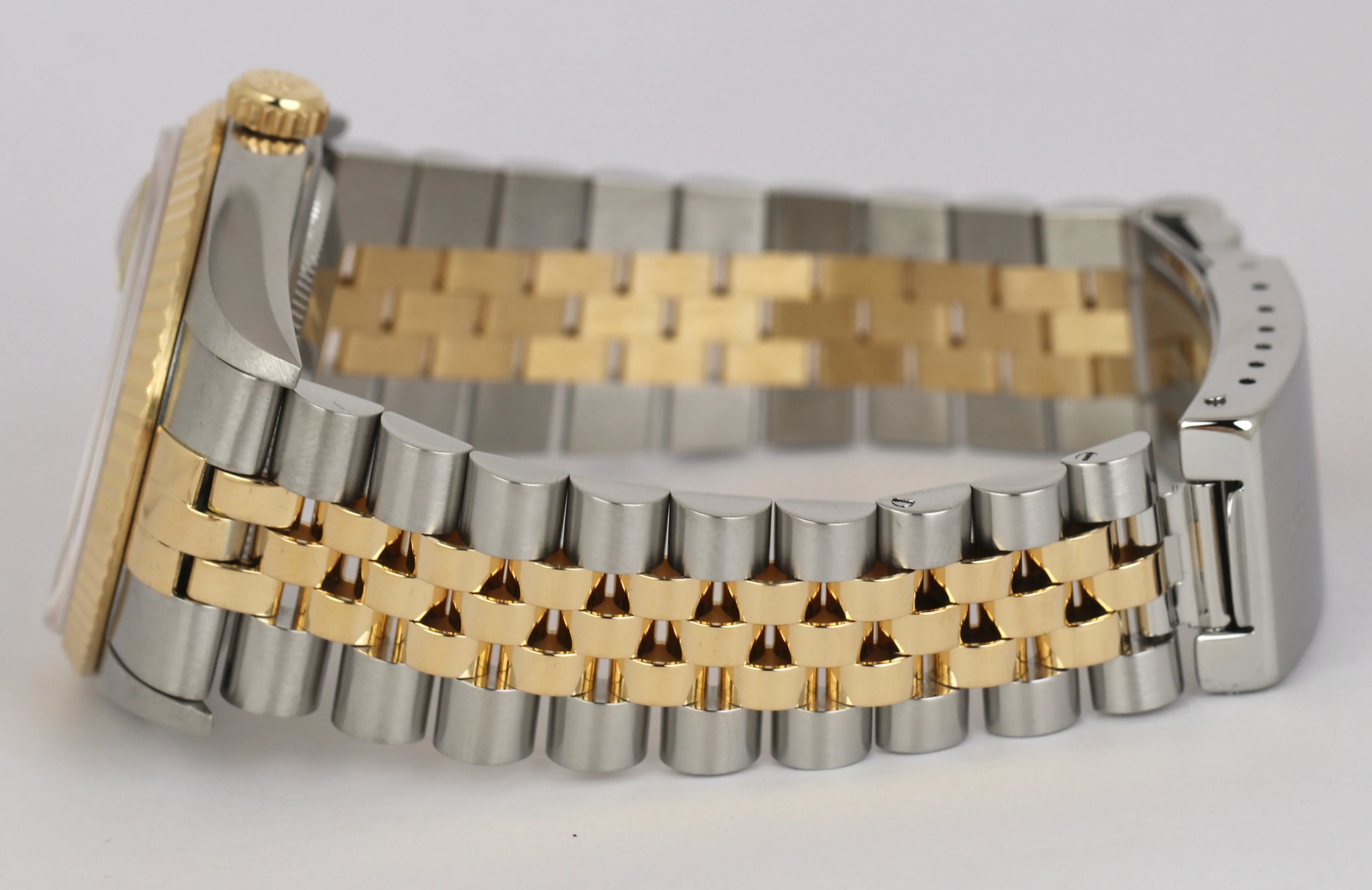 2020 ROLEX SERVICE DateJust 36mm Champagne Diamond 16233 Two-Tone 18K Gold Watch