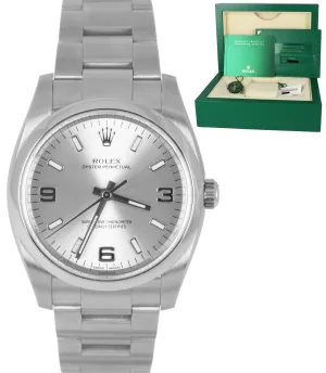 2021 Rolex Oyster Perpetual Silver 3-6-9 Stainless Steel 114200 34mm Watch B P