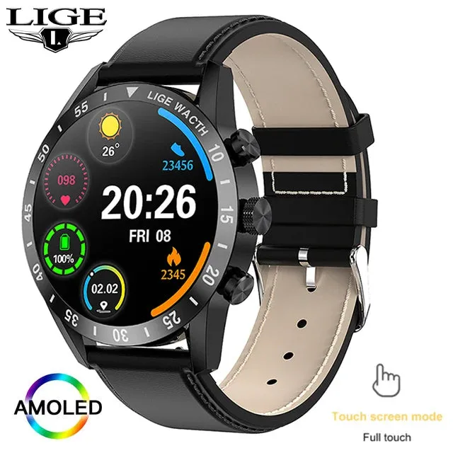 2022 LIGE New Bluetooth Call Smart Watch Men Full Touch waterproof Sports Fitness Watch Luxury Smart Watches For Men IOS Android