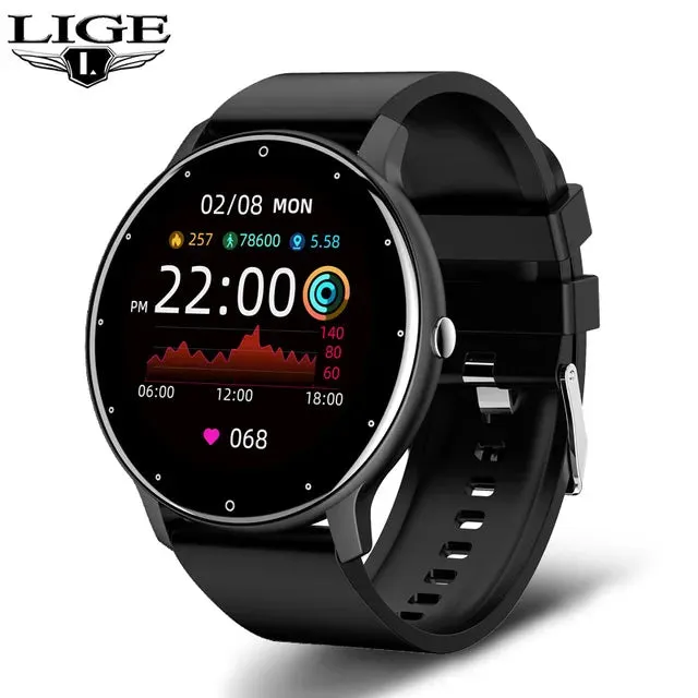 2022 LIGE New Bluetooth Call Smart Watch Men Full Touch waterproof Sports Fitness Watch Luxury Smart Watches For Men IOS Android