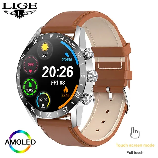 2022 LIGE New Bluetooth Call Smart Watch Men Full Touch waterproof Sports Fitness Watch Luxury Smart Watches For Men IOS Android