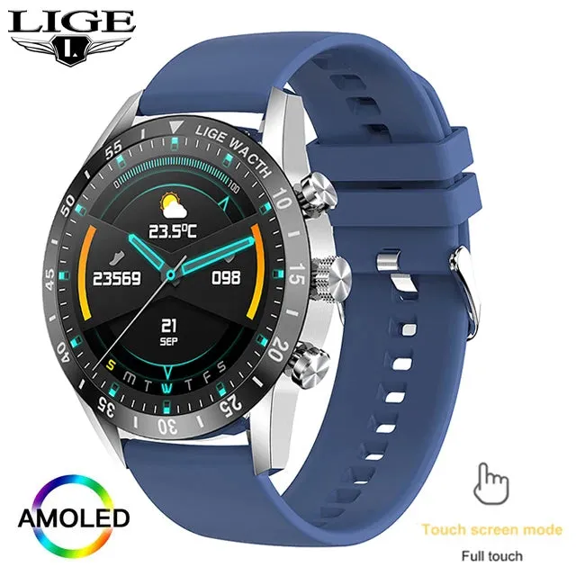 2022 LIGE New Bluetooth Call Smart Watch Men Full Touch waterproof Sports Fitness Watch Luxury Smart Watches For Men IOS Android