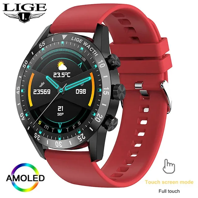 2022 LIGE New Bluetooth Call Smart Watch Men Full Touch waterproof Sports Fitness Watch Luxury Smart Watches For Men IOS Android