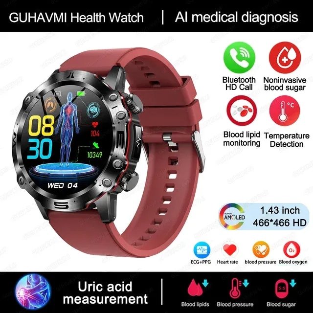 2024 New Blood Lipids Uric Acid Blood Glucose Smart Watch