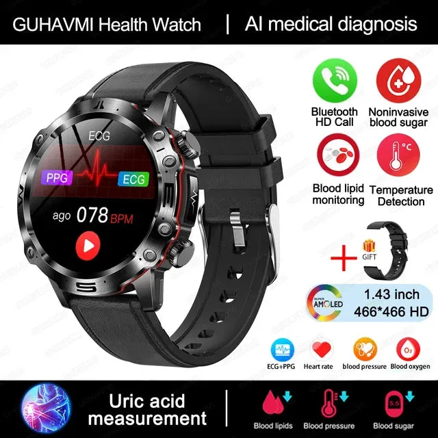 2024 New Blood Lipids Uric Acid Blood Glucose Smart Watch