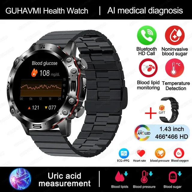 2024 New Blood Lipids Uric Acid Blood Glucose Smart Watch
