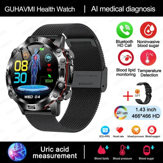 2024 New Blood Lipids Uric Acid Blood Glucose Smart Watch