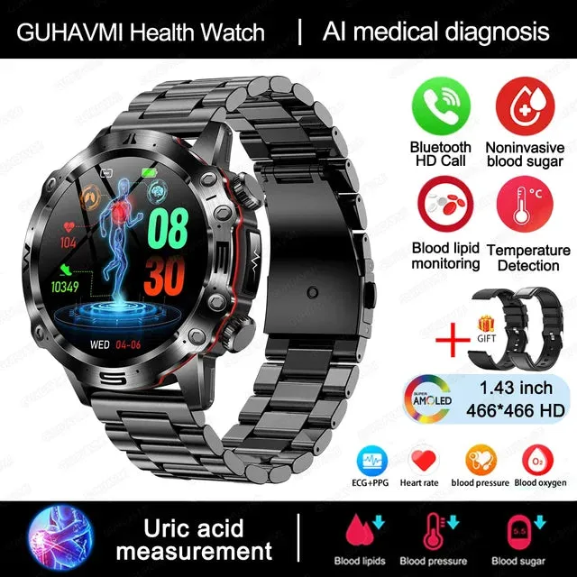 2024 New Blood Lipids Uric Acid Blood Glucose Smart Watch