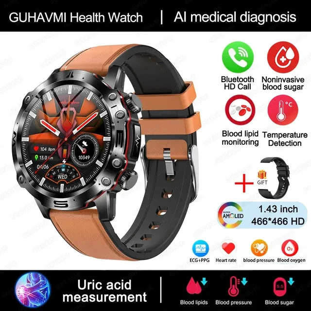 2024 New Blood Lipids Uric Acid Blood Glucose Smart Watch