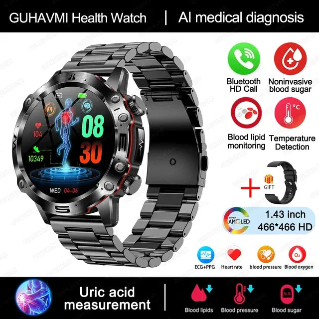 2024 New Blood Lipids Uric Acid Blood Glucose Smart Watch