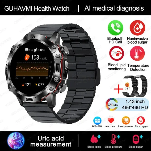 2024 New Blood Lipids Uric Acid Blood Glucose Smart Watch