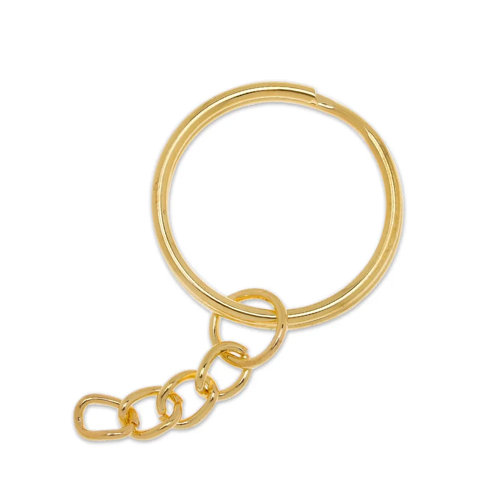 22mm Iron Keychain Rings with chain Split Key Ring Key Accessories Jewelry Making Key Ring Findings gold 50 pcs 10183704