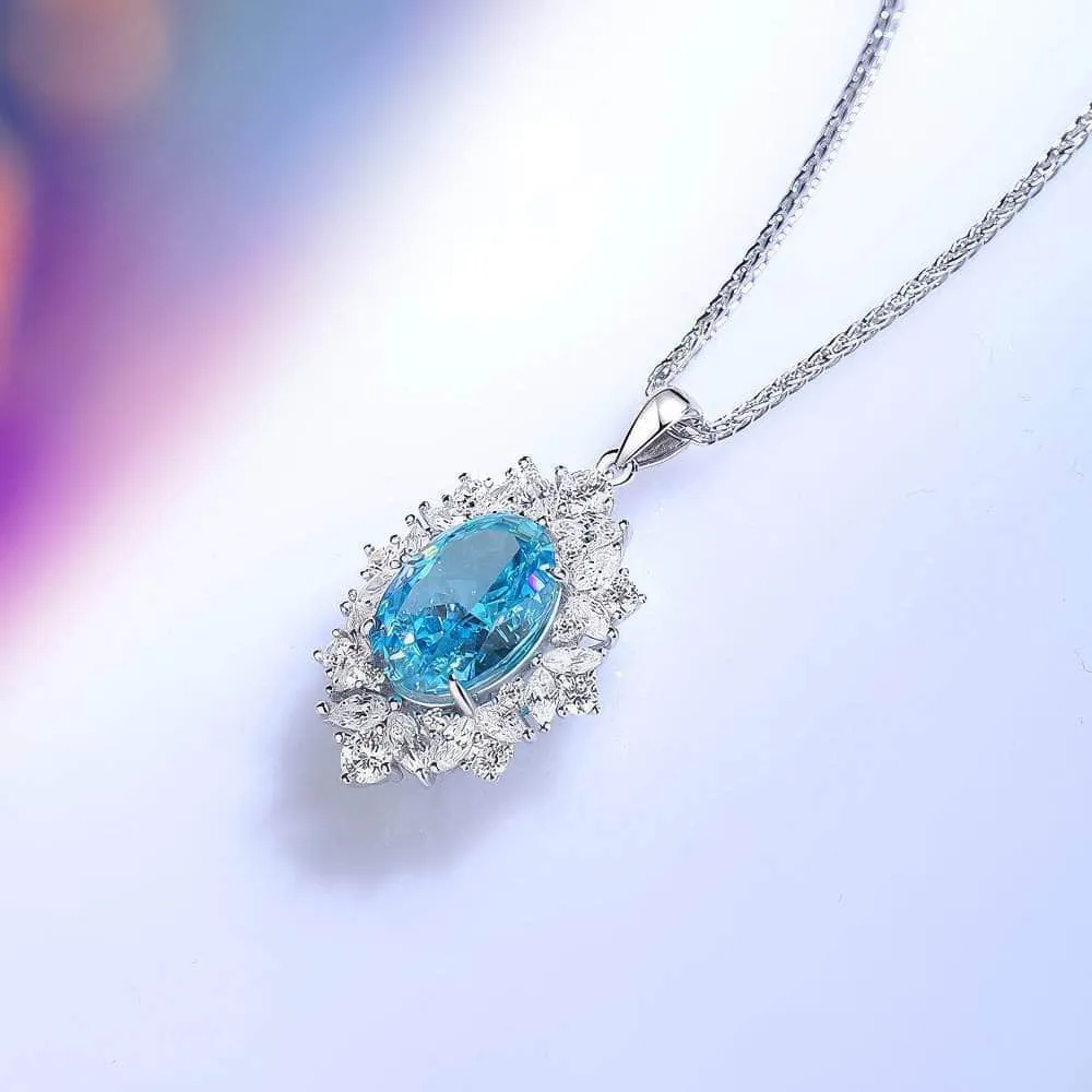 2.32 Ct Oval-Shaped Paved Crystal Lab Imitation Diamond Jewelry Set