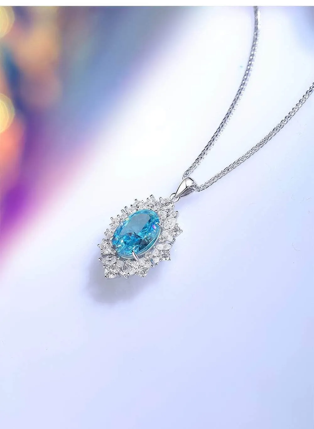 2.32 Ct Oval-Shaped Paved Crystal Lab Imitation Diamond Jewelry Set