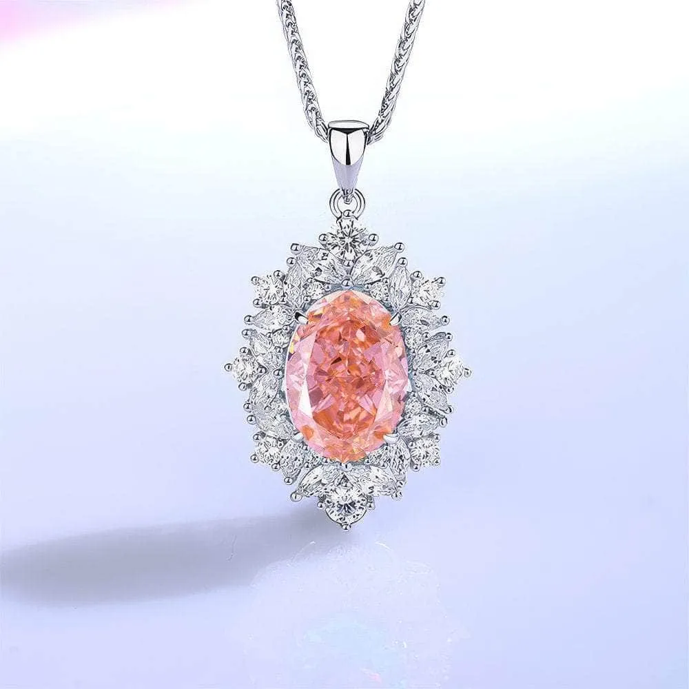 2.32 Ct Oval-Shaped Paved Crystal Lab Imitation Diamond Jewelry Set