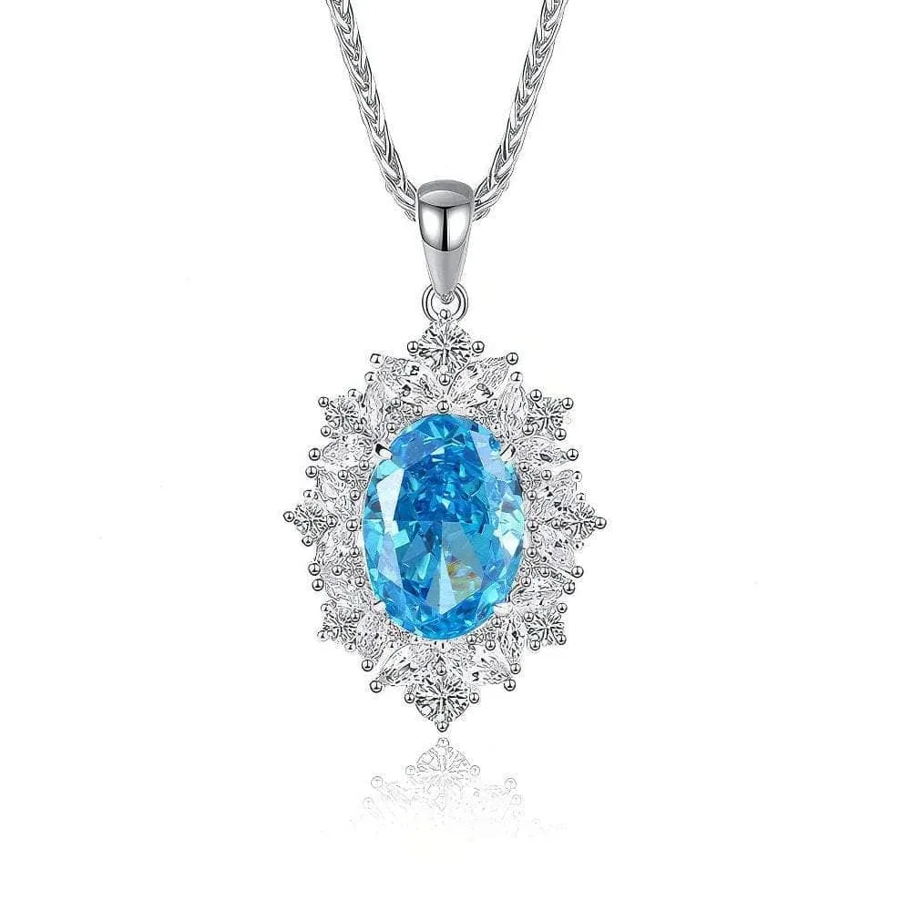 2.32 Ct Oval-Shaped Paved Crystal Lab Imitation Diamond Jewelry Set