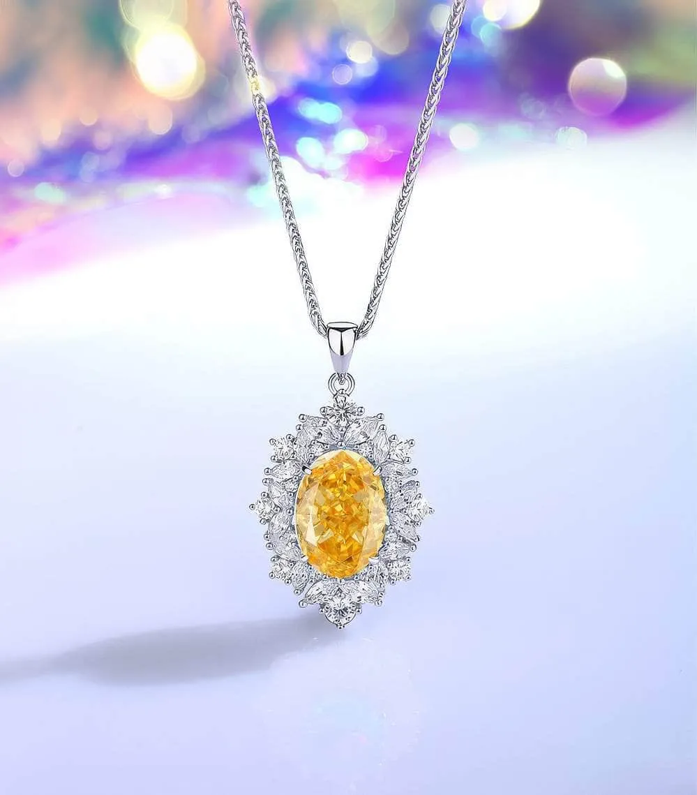 2.32 Ct Oval-Shaped Paved Crystal Lab Imitation Diamond Jewelry Set