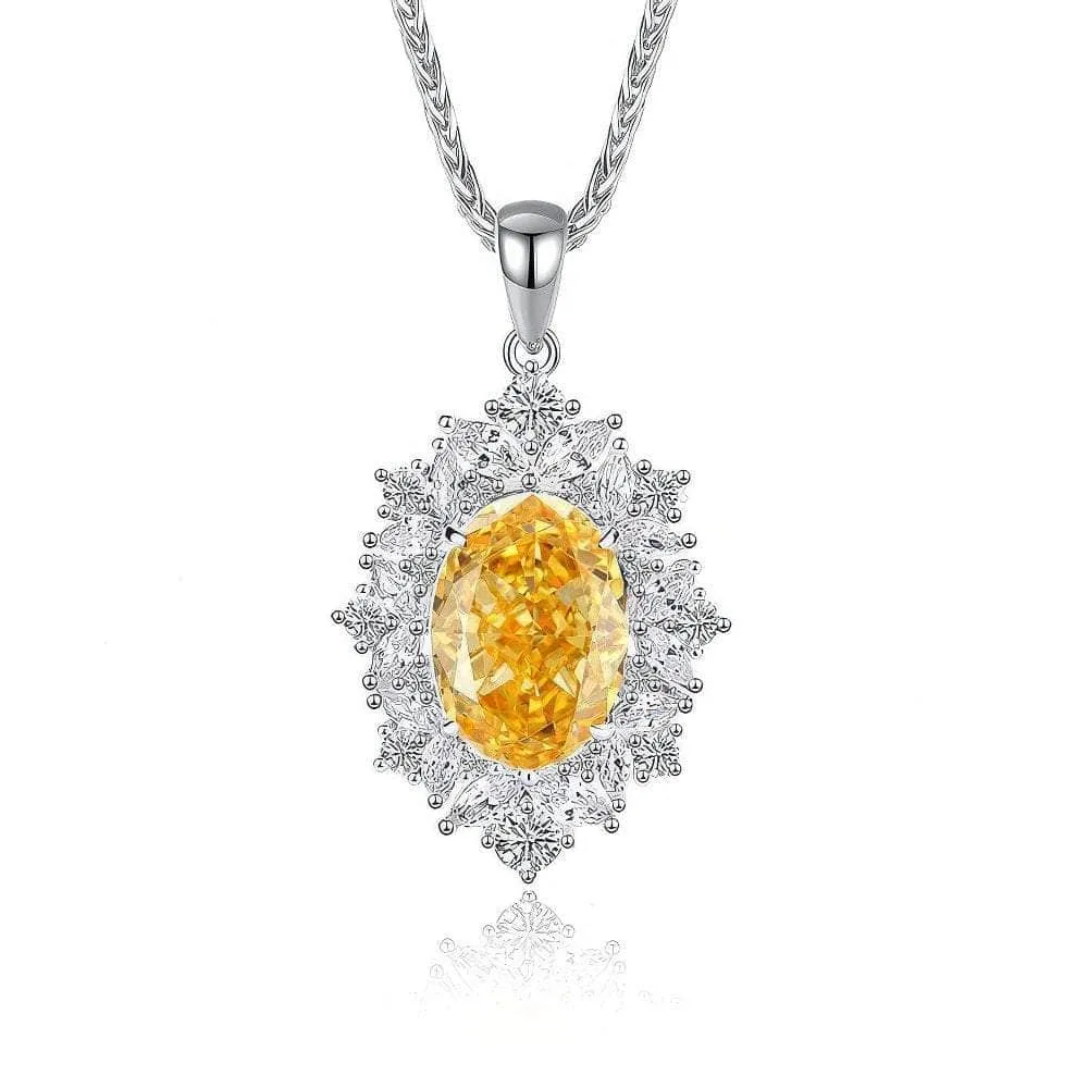2.32 Ct Oval-Shaped Paved Crystal Lab Imitation Diamond Jewelry Set