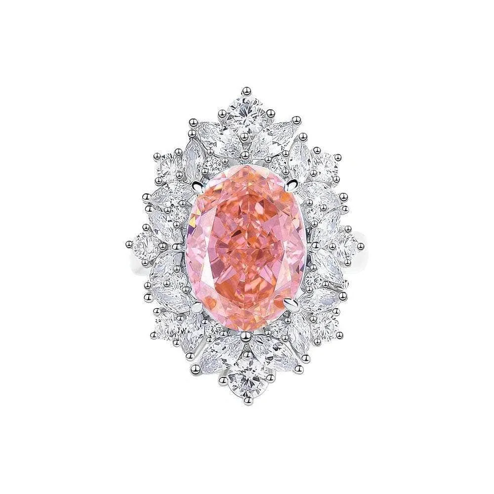 2.32 Ct Oval-Shaped Paved Crystal Lab Imitation Diamond Jewelry Set