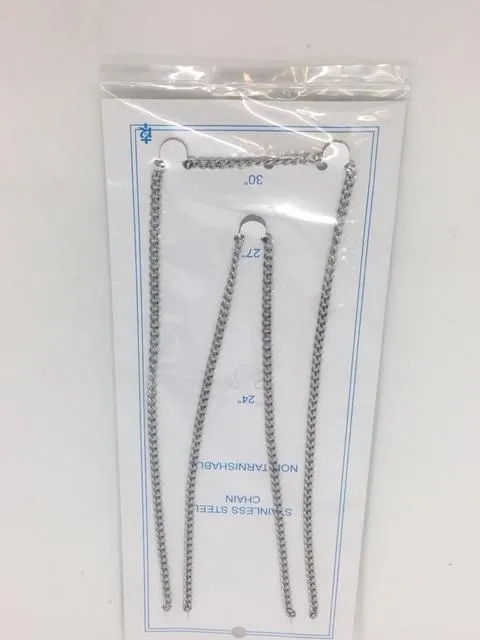 27" Stainless Steel Silver Chain