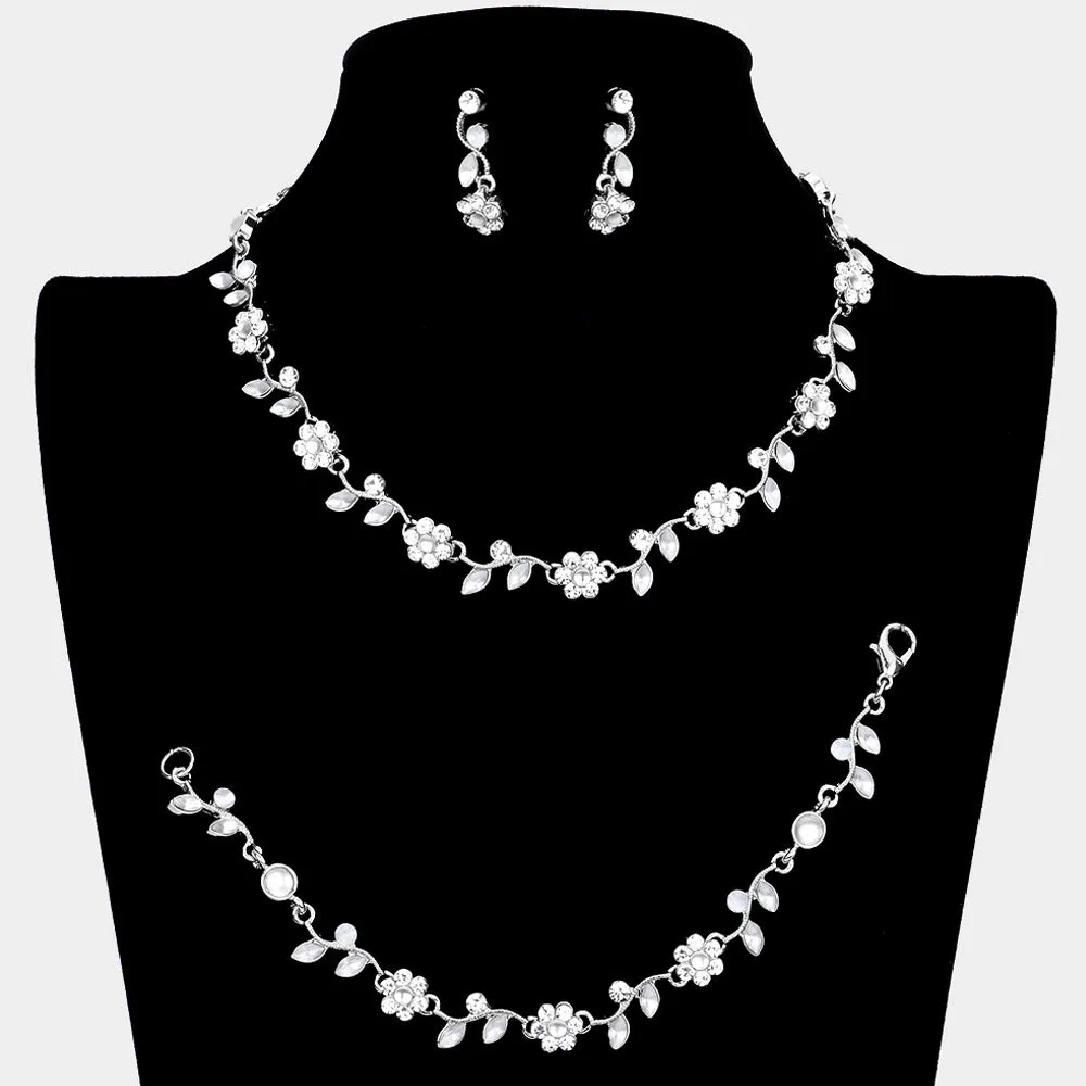 3 Piece Clear Rhinestone Jewelry Set  | Homecoming Jewelry | 63849