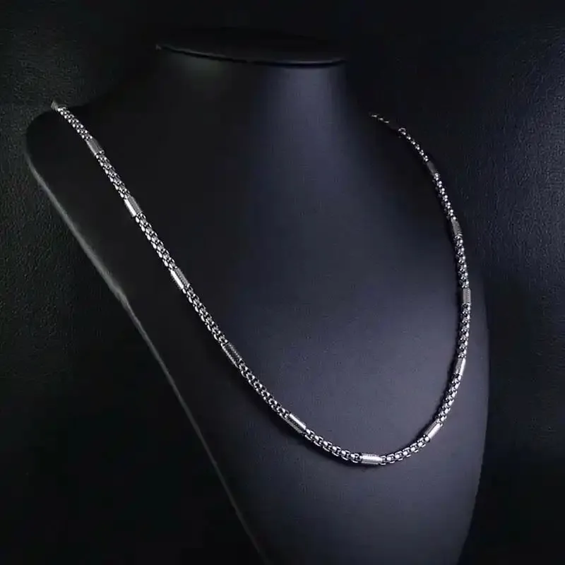 3mm Silver Trendy Box Neck Chain For Men
