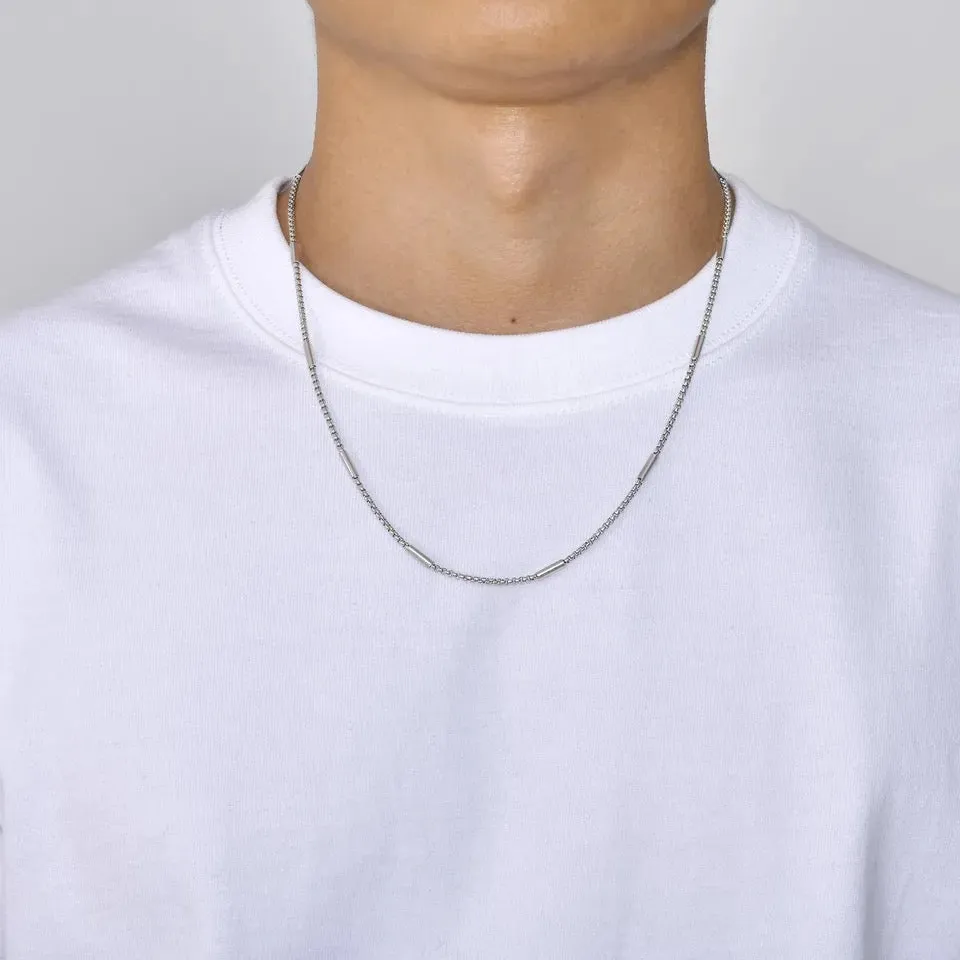 3mm Silver Trendy Box Neck Chain For Men