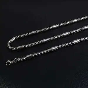 3mm Silver Trendy Box Neck Chain For Men